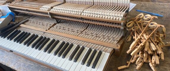 Hanging new hammers on a long over due piano